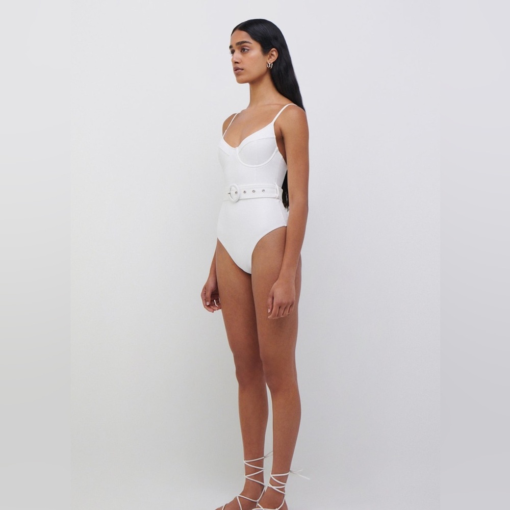 Jonathan Simkhai Cream One Piece Swimsuit